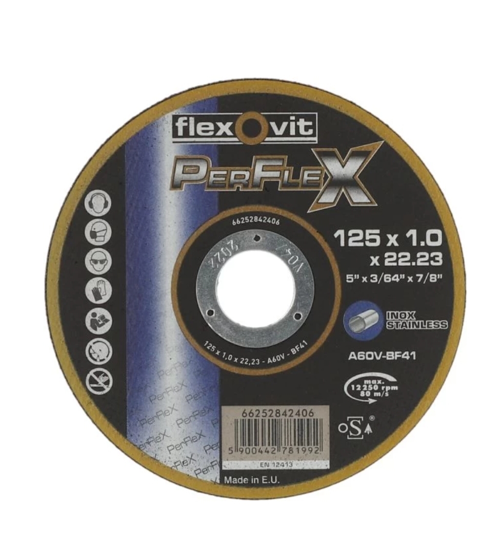 Rezne ploče 125x1.0mm - FLEXOVIT PerFleX REZNE PLOČE 125×1,0mm – FLEXOVIT PERFLEX